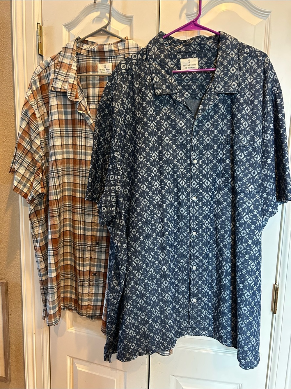 Bundle of 2 mutual weave travel cotton summer shirts